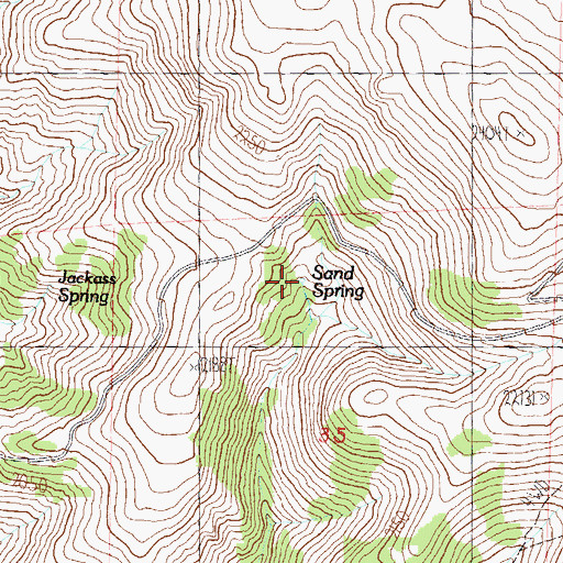 Topographic Map of Sand Spring, NV
