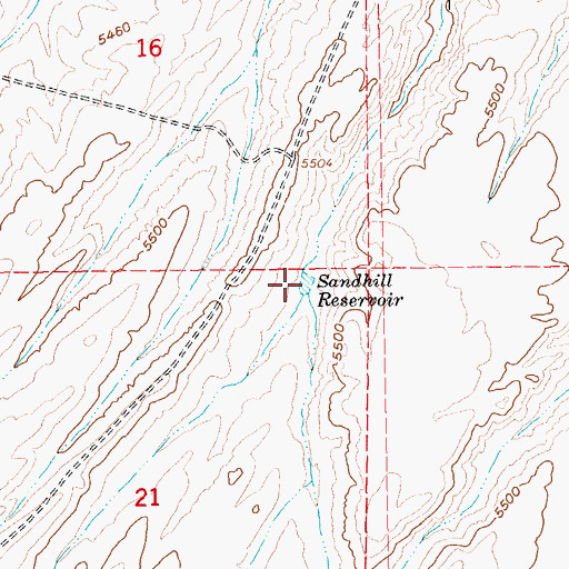 Topographic Map of Sandhill Reservoir, NV