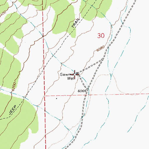 Topographic Map of Sawmill Well, NV