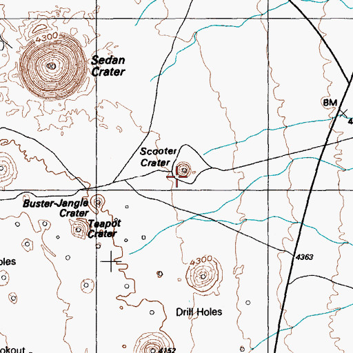 Topographic Map of Scooter Crater, NV