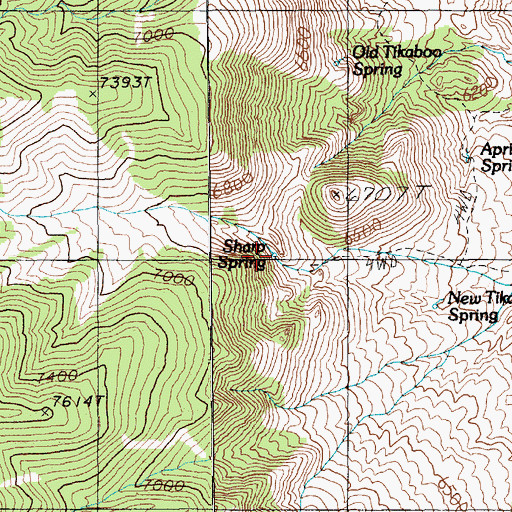 Topographic Map of Sharp Spring, NV