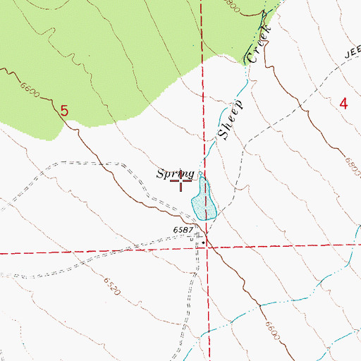 Topographic Map of Sheep Creek, NV
