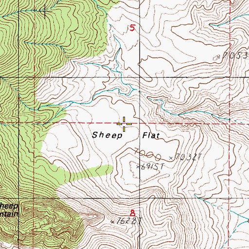 Topographic Map of Sheep Flat, NV