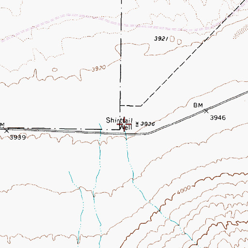 Topographic Map of Shirttail Well, NV