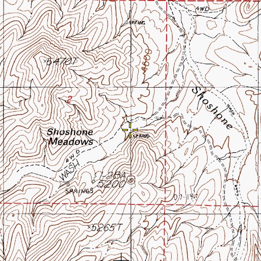Topographic Map of Shoshone Meadows, NV