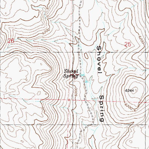 Topographic Map of Shovel Spring, NV