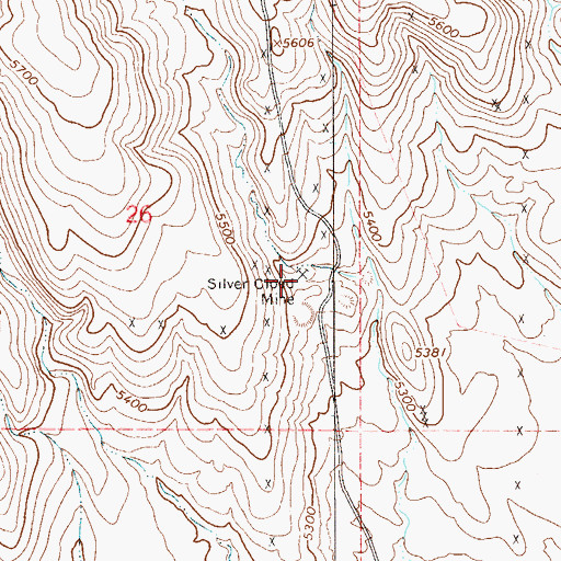 Topographic Map of Silver Cloud Mine, NV