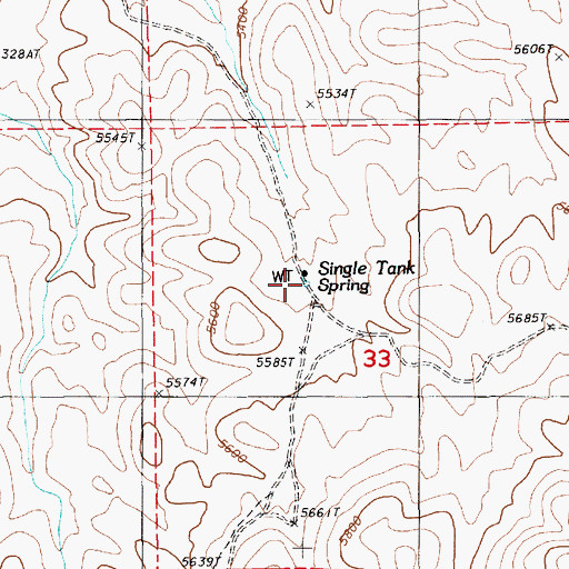 Topographic Map of Single Tank Spring, NV