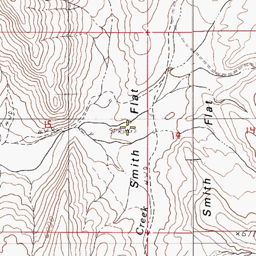 Topographic Map of Smith Flat, NV