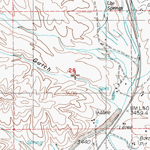 Topographic Map of Sober-Up Gulch, NV