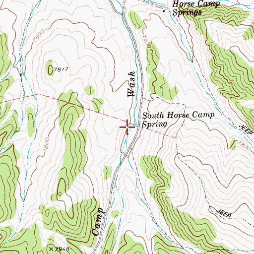 Topographic Map of South Horse Camp Spring, NV