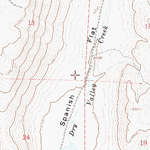 Topographic Map of Spanish Flat, NV