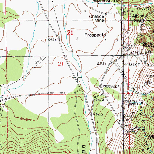 Topographic Map of Spring Valley Canyon, NV