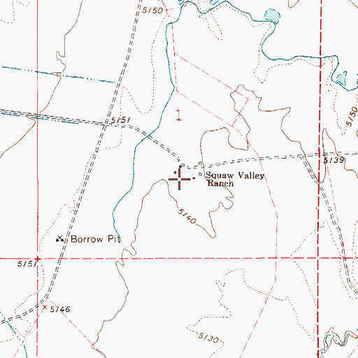 Topographic Map of Squaw Valley Ranch, NV