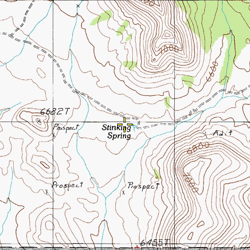 Topographic Map of Stinking Spring, NV
