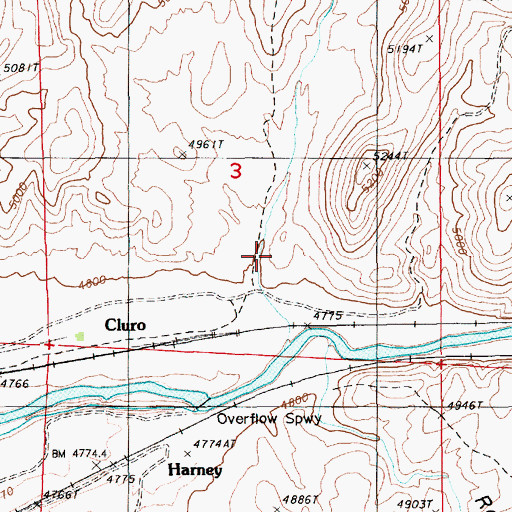 Topographic Map of Stone Wall Canyon, NV