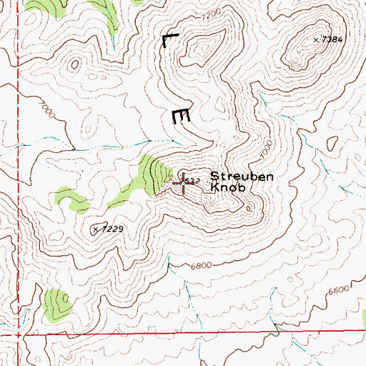 Topographic Map of Streuben Knob, NV