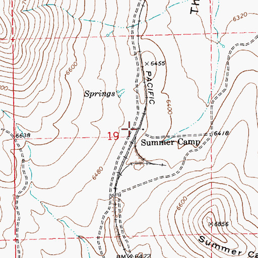Topographic Map of Summer Camp, NV