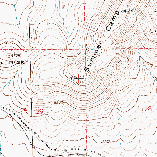 Topographic Map of Summer Camp Ridge, NV