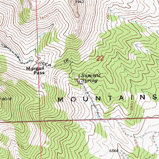Topographic Map of Summit Spring, NV