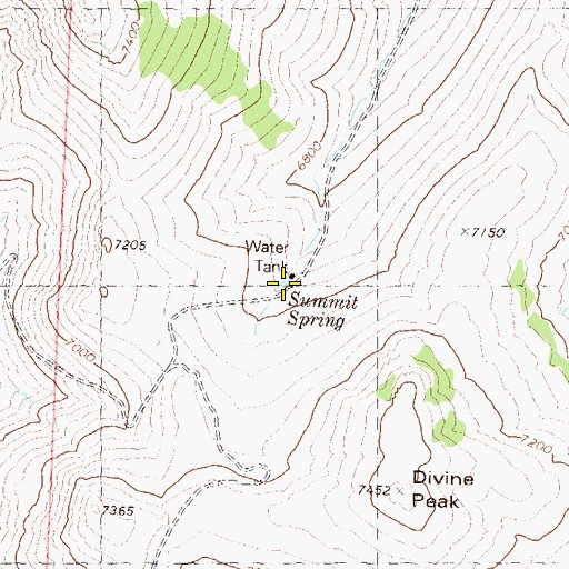 Topographic Map of Summit Spring, NV