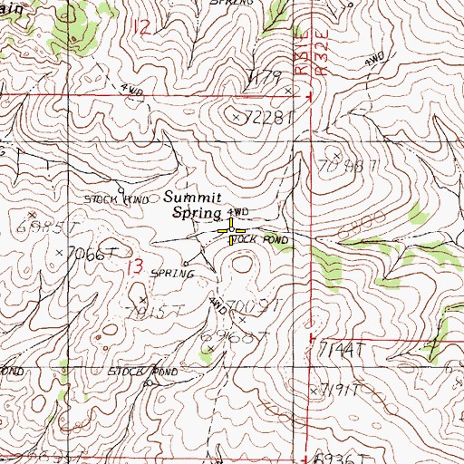 Topographic Map of Summit Spring, NV