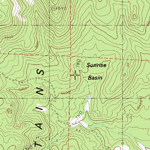Topographic Map of Sunrise Basin, NV