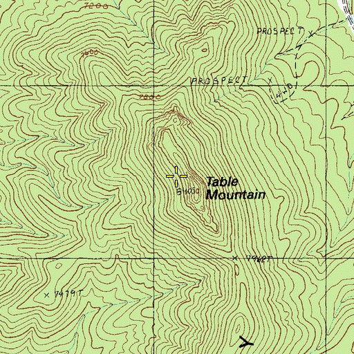 Topographic Map of Table Mountain, NV