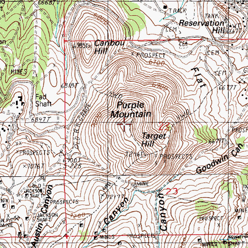 Topographic Map of Target Hill, NV