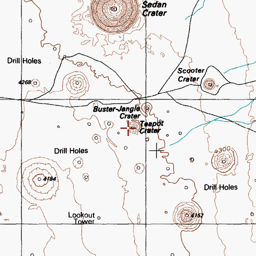 Topographic Map of Teapot Crater, NV