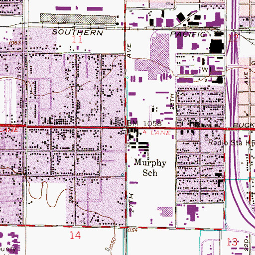Topographic Map of Murphy School, AZ