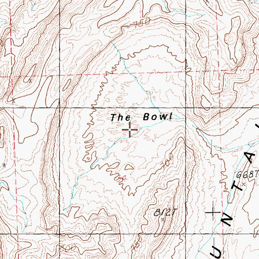 Topographic Map of The Bowl, NV
