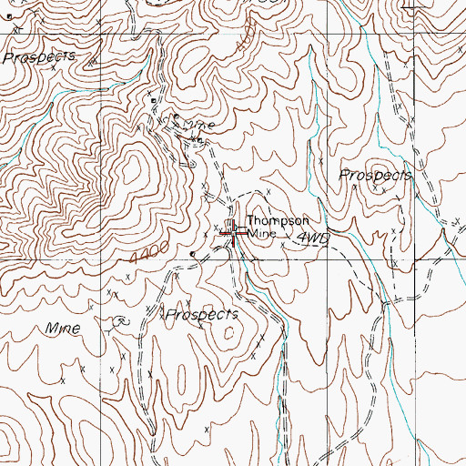 Topographic Map of Thompson Mine, NV