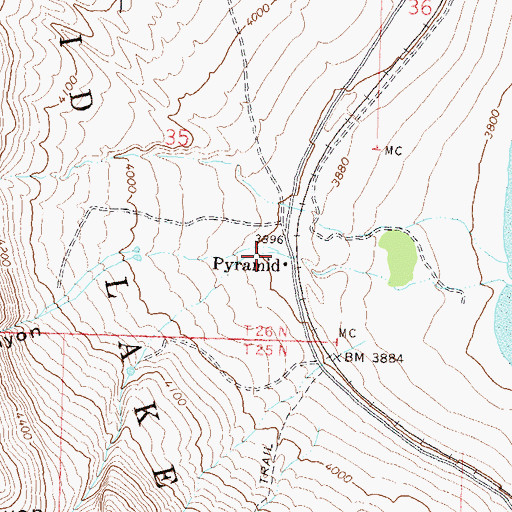 Topographic Map of Thunderbolt Canyon, NV