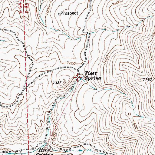 Topographic Map of Tiser Spring, NV