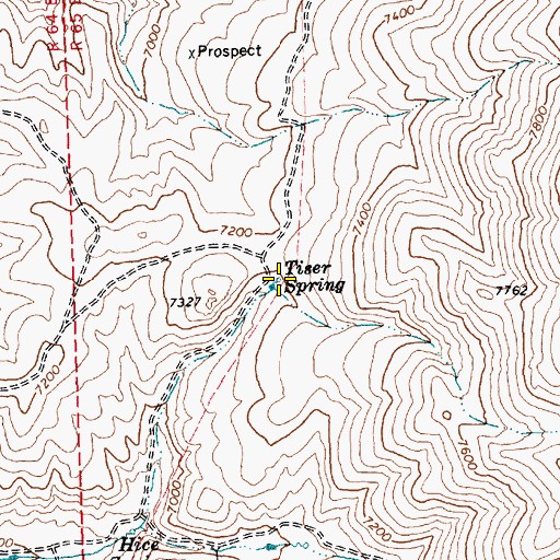 Topographic Map of Tiser Spring, NV