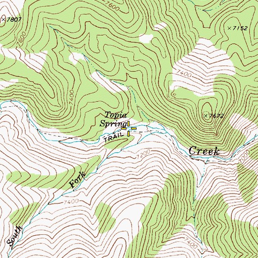 Topographic Map of Topia Spring, NV