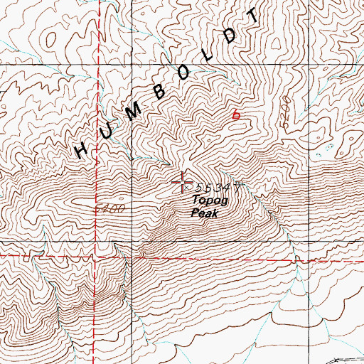Topographic Map of Topog Peak, NV