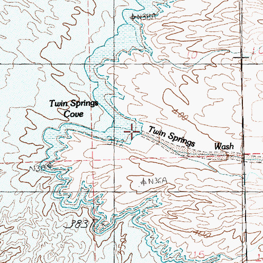 Topographic Map of Twin Springs Wash, NV