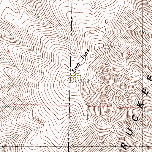 Topographic Map of Two Tips, NV