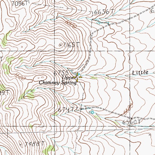 Topographic Map of Upper Chimney Spring, NV