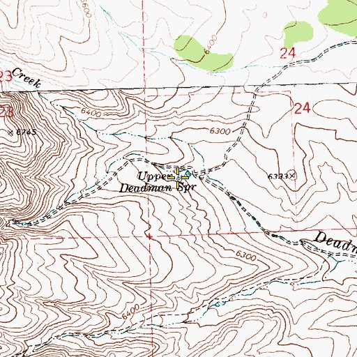 Topographic Map of Upper Deadman Spring, NV