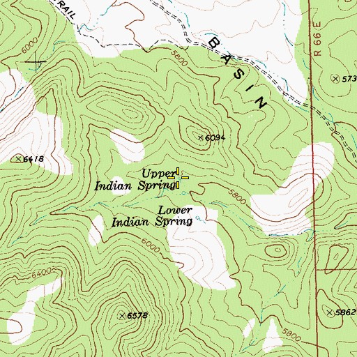 Topographic Map of Upper Indian Spring, NV