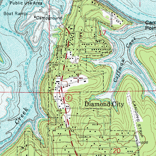 Topographic Map of Diamond City Post Office, AR