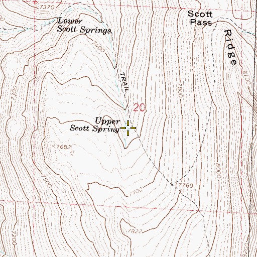 Topographic Map of Upper Scott Spring, NV