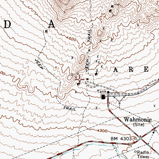 Topographic Map of Wahmonie Flat, NV