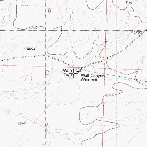 Topographic Map of Wall Canyon Windmill, NV