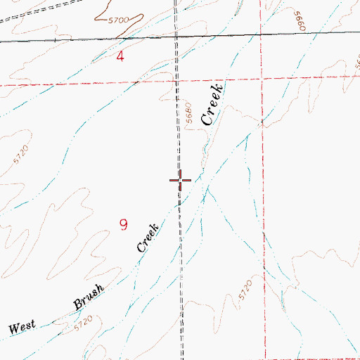 Topographic Map of West Brush Creek, NV