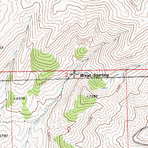 Topographic Map of West Spring, NV