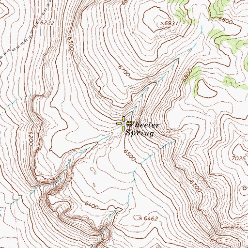 Topographic Map of Wheeler Spring, NV